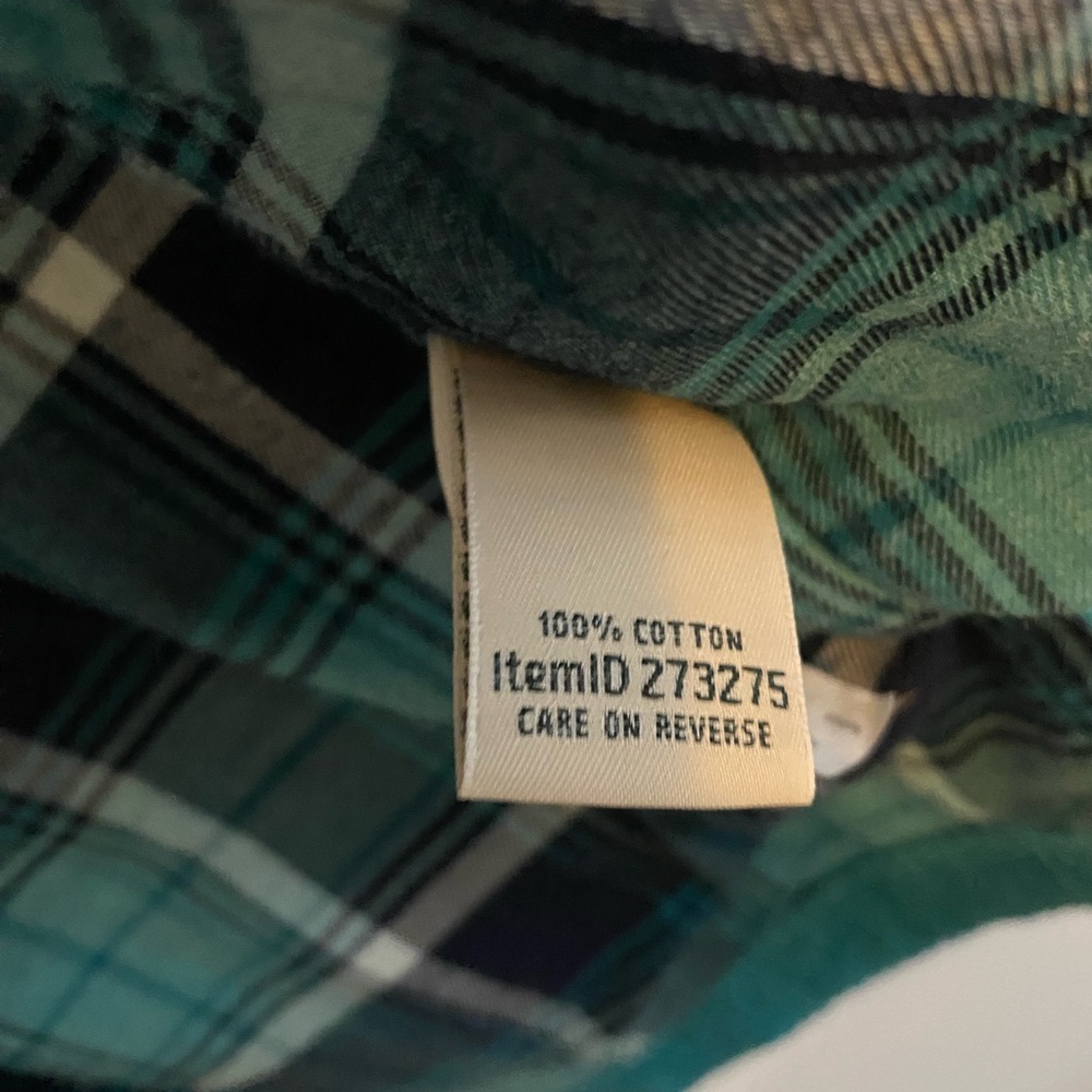 L.L. Bean Teal Plaid Lined Corduroy Shacket/Shirt - Picture 6 of 8